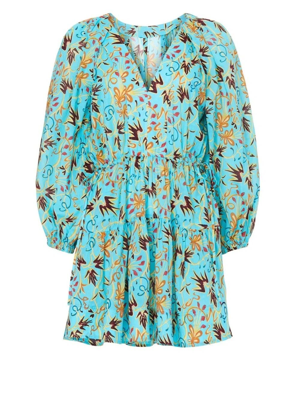 A.L.C. Sally Dress Grotto Multi Teal Paisley 8 - Picture 5 of 11